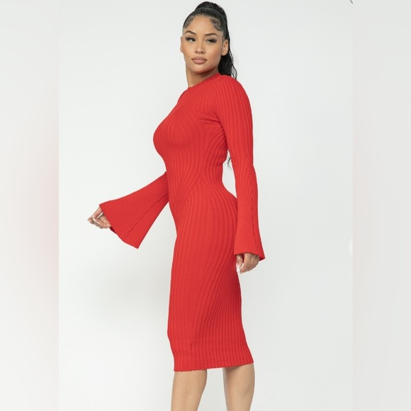Hera Collection Red Midi Dress - Picture 3 of 3